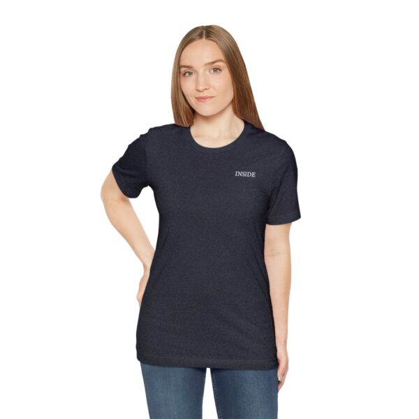 Unisex Heather Navy Short Sleeve Tee T-shirt - Image 3