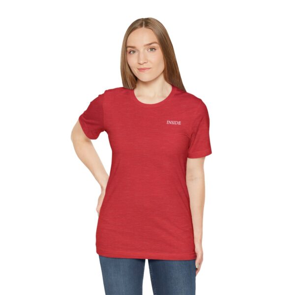 Unisex Heather Red Short Sleeve Tee T-shirt - Image 3