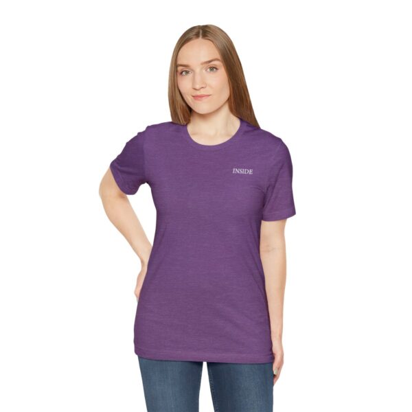 Unisex Heather Team Purple Short Sleeve Tee T-shirt - Image 3