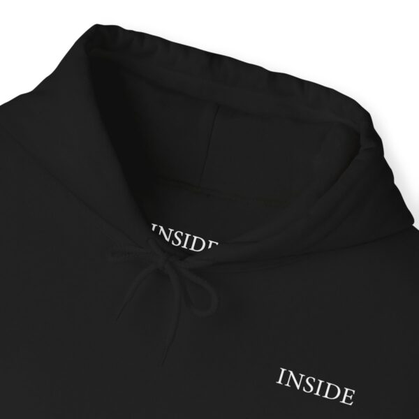 Unisex Black Hooded Sweatshirt - Image 3