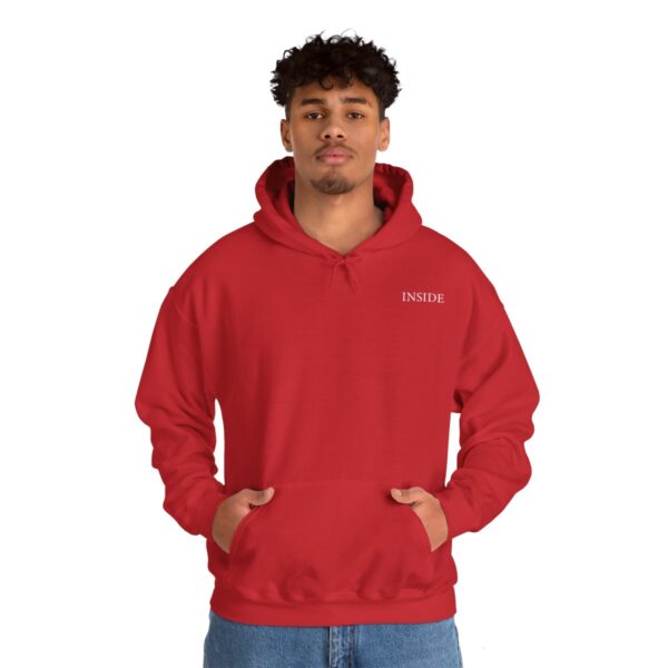 Unisex Red Hooded Sweatshirt - Image 5