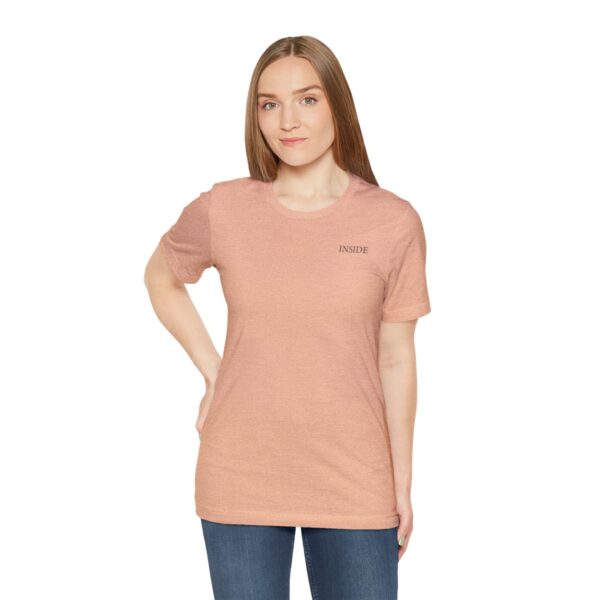 Unisex Heather Peach Short Sleeve Tee T-shirt - Image 3