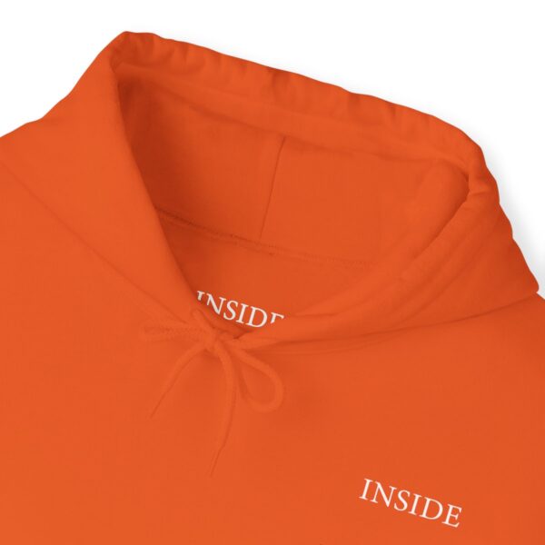 Unisex Orange Hooded Sweatshirt - Image 3