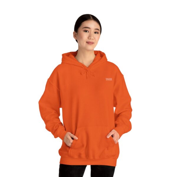 Unisex Orange Hooded Sweatshirt - Image 4