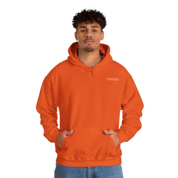 Unisex Orange Hooded Sweatshirt - Image 5